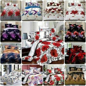 miriamshop מוצרי בית  3D Effect 4 Piece Printed Duvet Quilt Cover Luxury Complete Bedding Set all size
