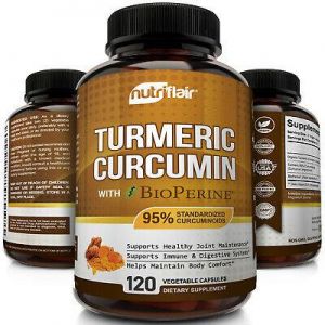 ☀ Turmeric Curcumin with BioPerine Black Pepper 95% Curcuminoids 1300mg 120 caps